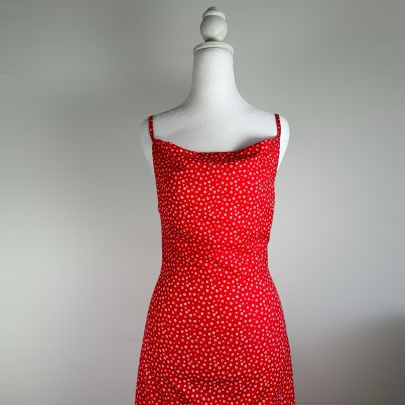 Charlie Holiday Red Floral Print Mini Dress Sundress Cottagecore Casual - Picture 11 of 16